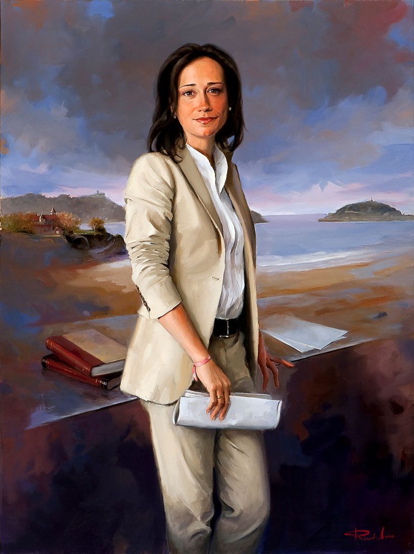 Ricardo-Sanz-Retrato-de-Rafaela-Romero-Presidenta-de-las-Juntas-Generales-de-Guipuzcoa-120X90-cms